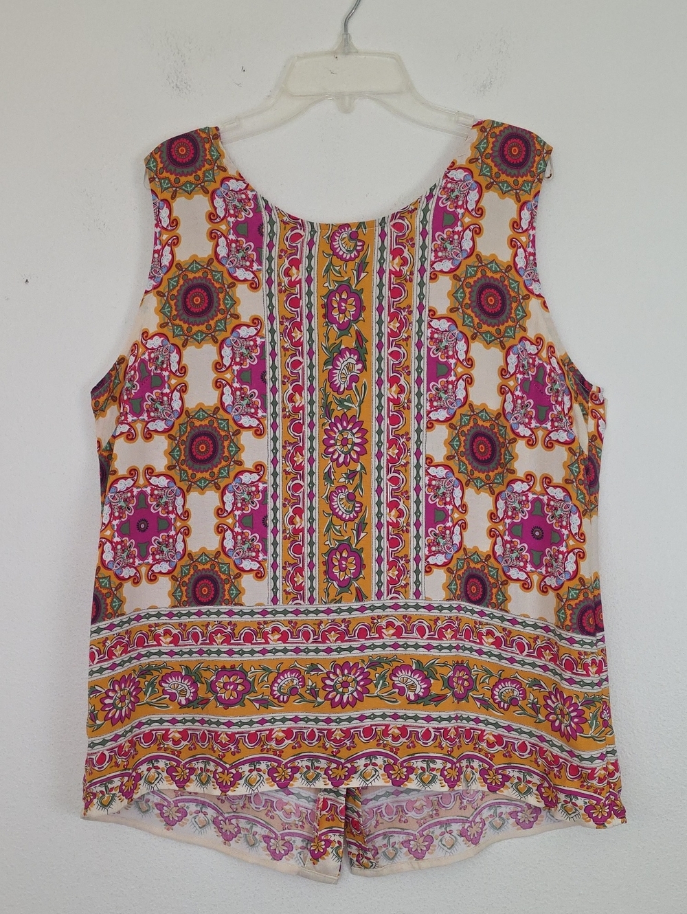 Christian Siriano Artsy Multicolored Sleeveless Tunic Top L